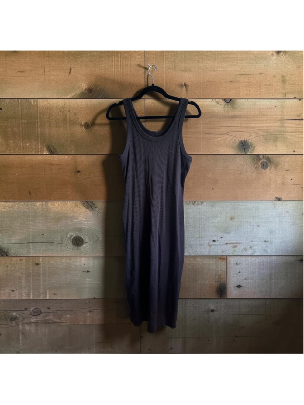 Women's Everlane Ribbed Tank Dress Black Size M